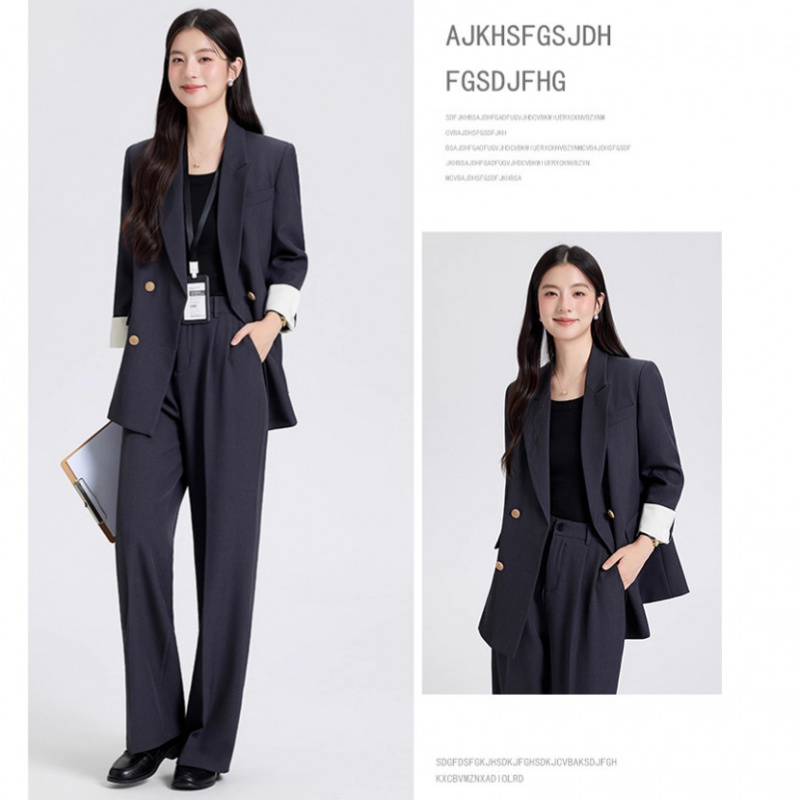 Women Formal Wear For Interview - 春と秋の女性用スーツセット、大学生の面接用プロフェッショナルフォーマルウェア、プチサイズ、高級カジュアル通勤服