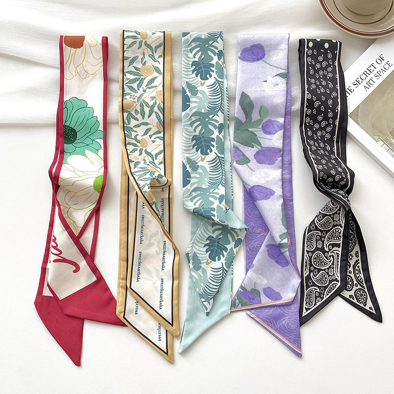 Scarf Silk Neck - 新しい高級ブランドモデル小さなシルクスカーフ女性ヘアバンドバッグハンドバッグハンドルリボンスカーフバンドネックスカーフネッカチーフ