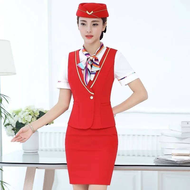Women'S Office Formal Wear For Ladies - フォーマルな女性用ビジネススーツ、トップスとスカート付き、レディースオフィスワークウェア、ベスト＆ジレセット、OLブレザー、エアスチュワーデスセット