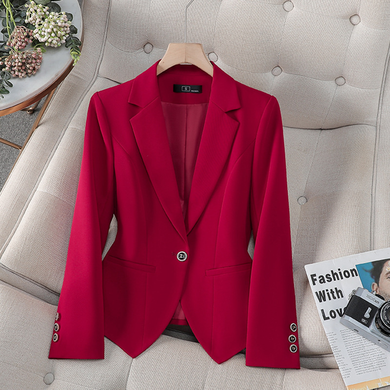 新しいファッション女性フォーマルブレザー女性赤白黒オフィスス - Women'S Office Formal Wear For Ladies のレビューと価格