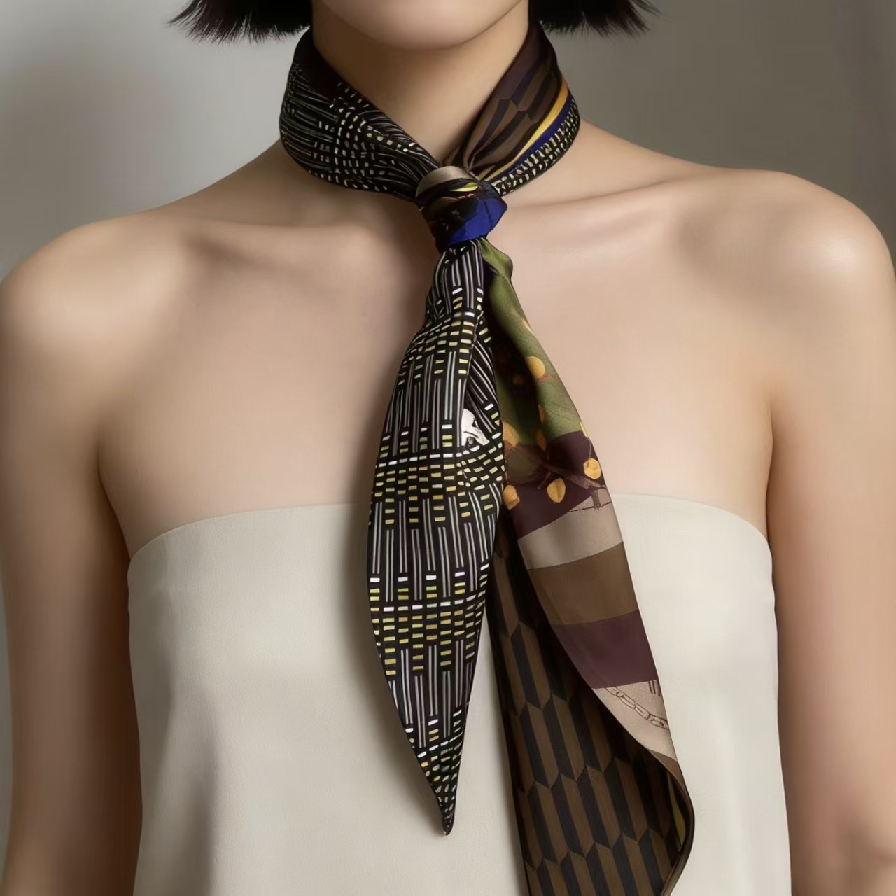 高級プリントロングヘアリボンベベルシルクスカーフ女性ネクタイ - Scarf Silk Neck のレビューと価格