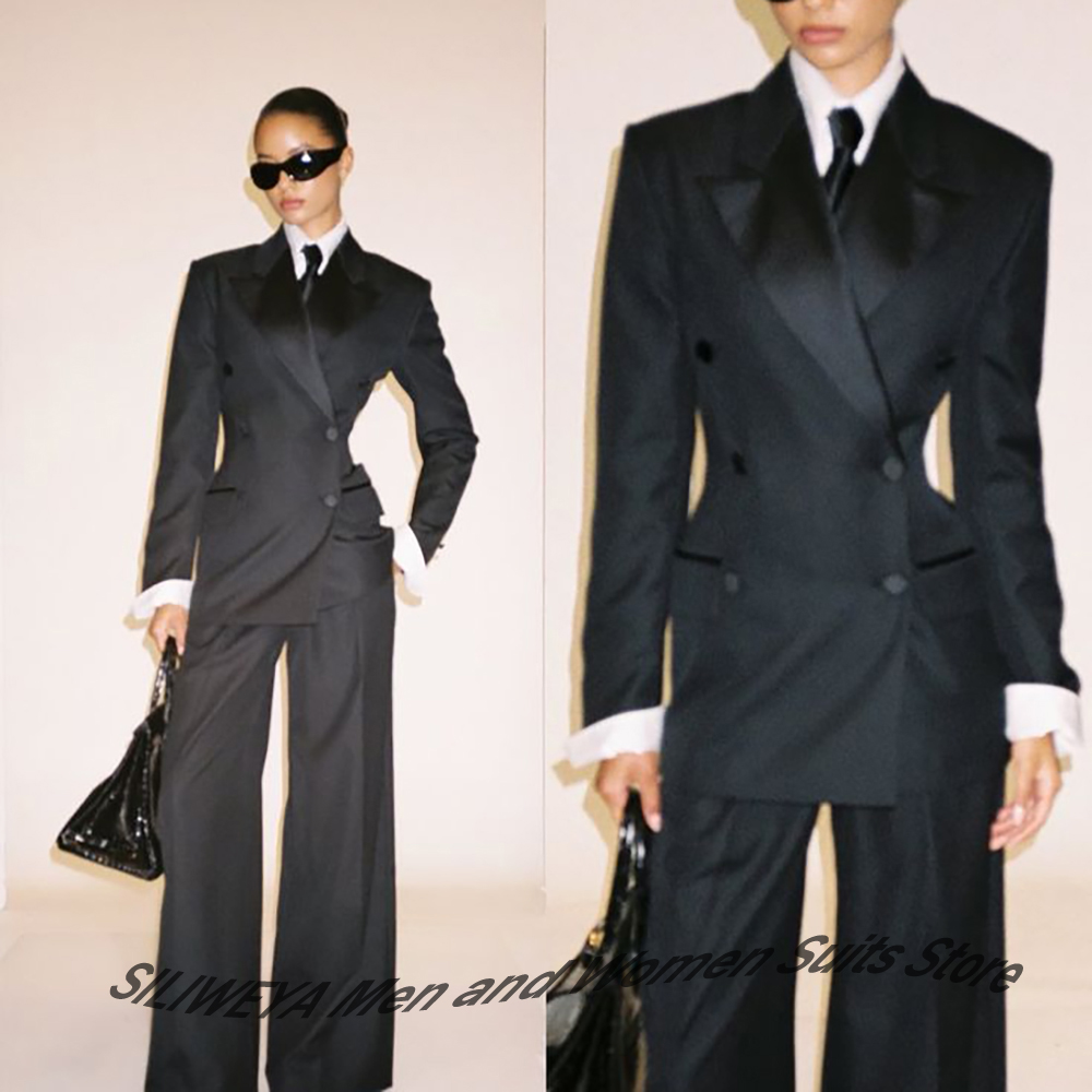プロフェッショナルな女性のための黒のダブルブレストスーツ、ス - Women'S Office Formal Wear For Ladies のレビューと価格
