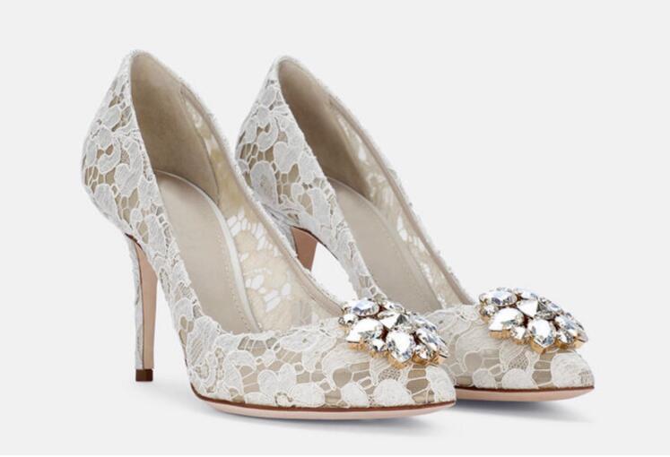 グリッターフラワークリスタルレースポインテッドトゥウェディン - Women'S Formal Wear For Wedding のレビューと価格