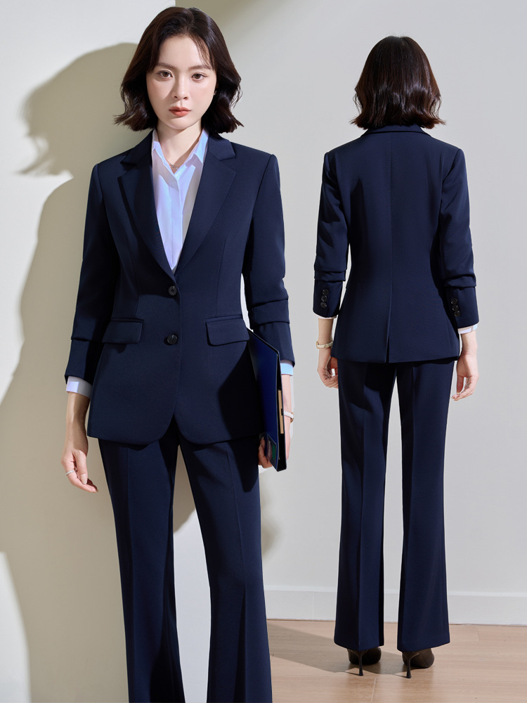 ネイビーブルーの女性用プロフェッショナルスーツ、春と秋の面接 - Women Formal Wear For Interview のレビューと価格