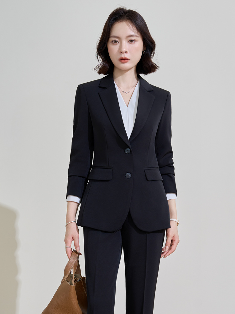 ネイビーブルーの女性用プロフェッショナルスーツ、春と秋の面接 - Women Formal Wear For Interview のレビューと価格
