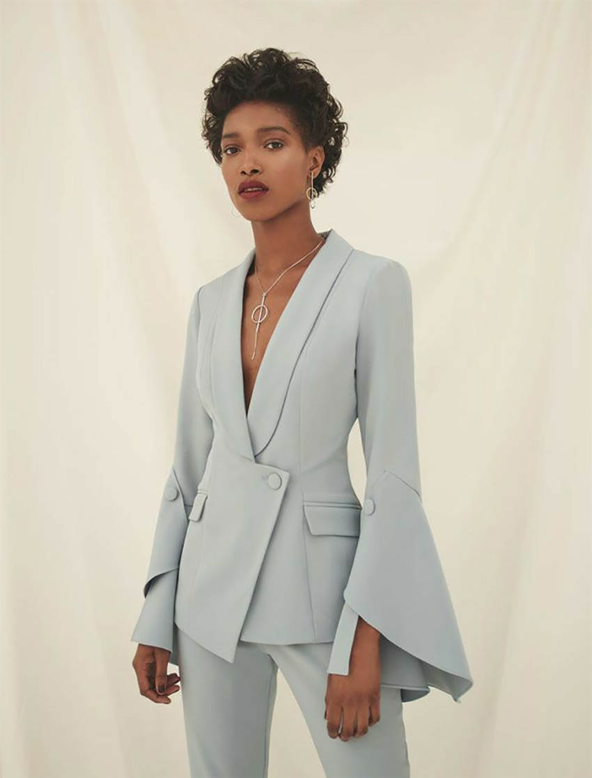 カスタムメイドのブレザースーツ,パンツスーツ,フレアスリーブ - Unique Women'S Formal Wear のレビューと価格
