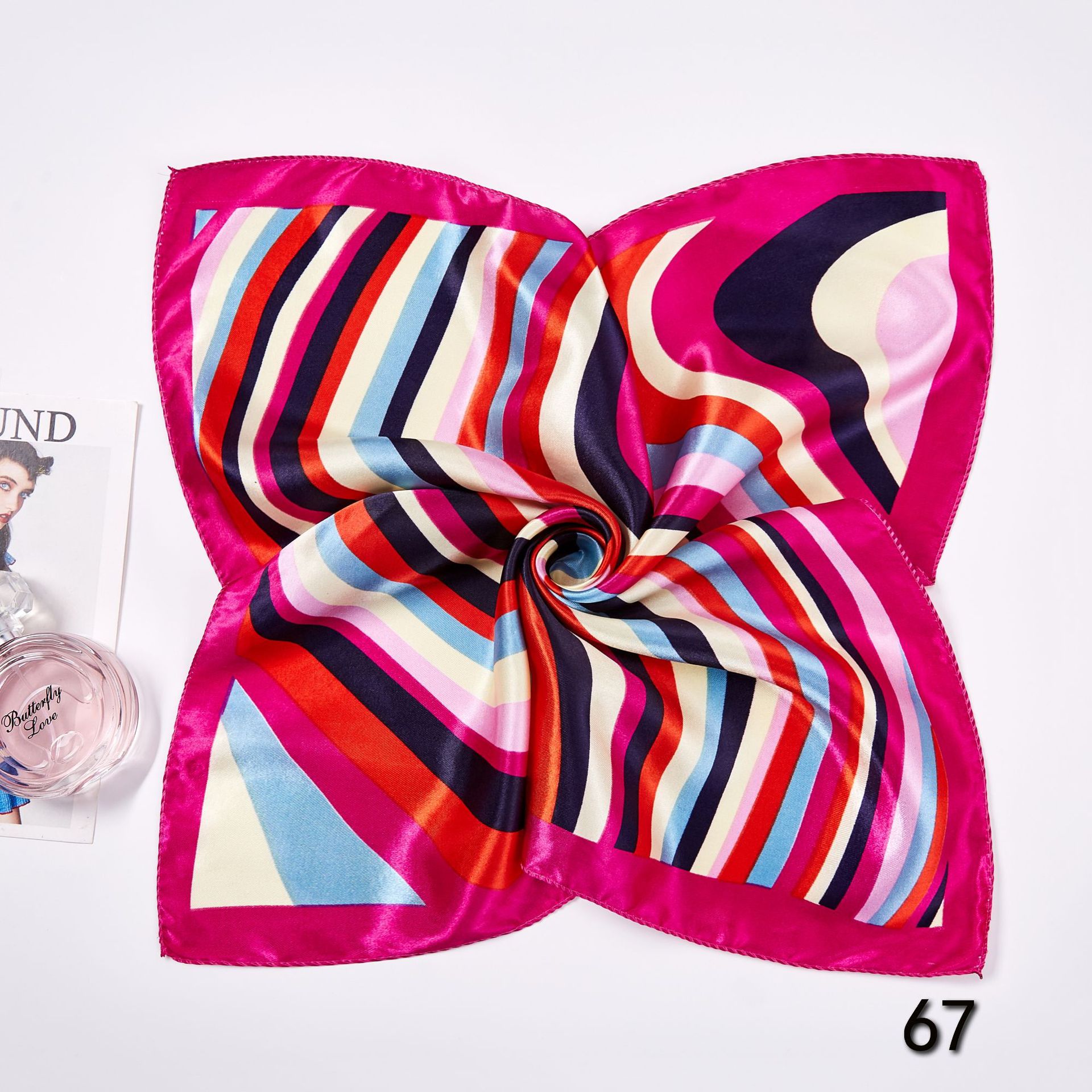 女性用スクエアシルクスカーフ,小さな首と頭のスカーフ,プリン - Scarf Silk Neck のレビューと価格