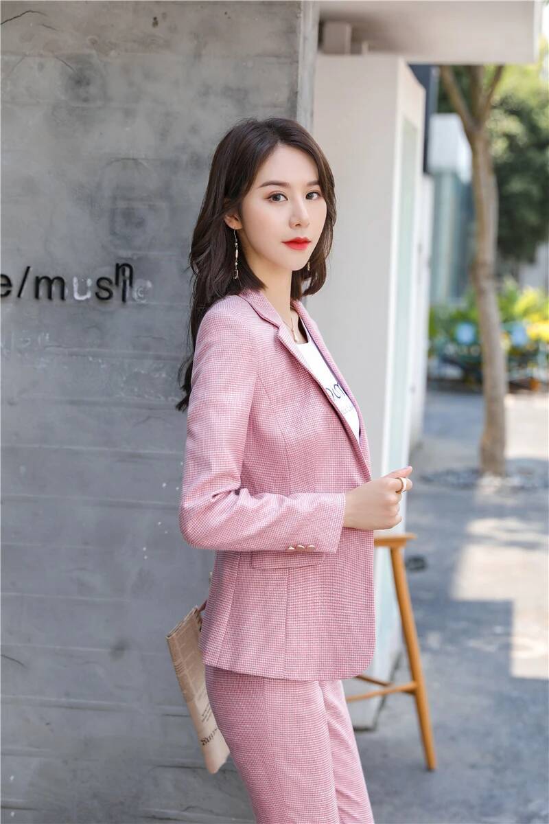 斬新なグリーンの制服デザイン、女性用パンツスーツ、ビジネスワ - Women Formal Wear For Interview のレビューと価格