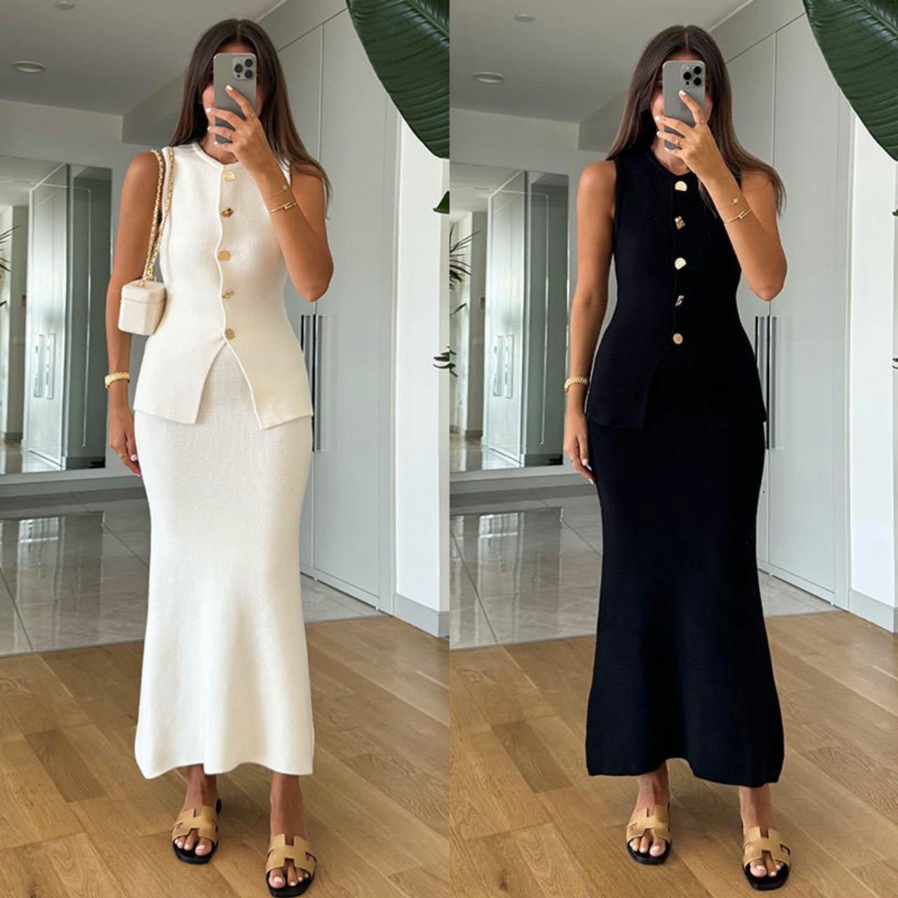 ラウンドネックシングルブレストノースリーブボディコントップと - Women'S Office Formal Wear For Ladies のレビューと価格