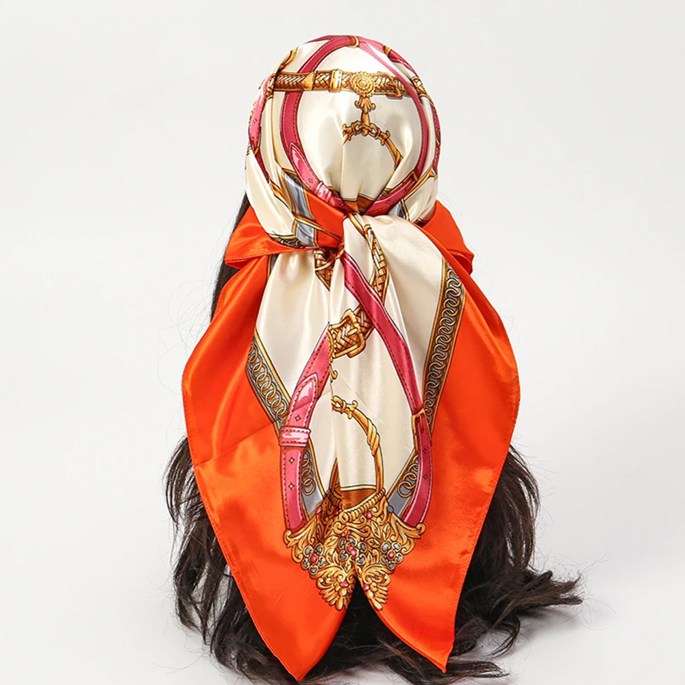 ファッションスカーフ 90*90cm 女性用プリント ヘアネ - Scarf Silk Neck のレビューと価格