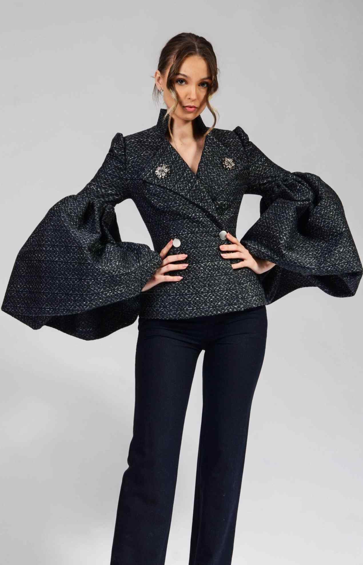 女性用の大きなパフスリーブのブレザードレス,イブニングドレス - Unique Women'S Formal Wear のレビューと価格