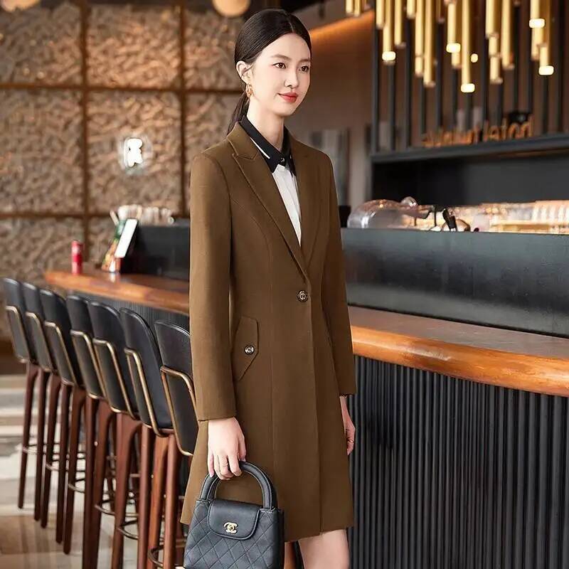 高品質生地 秋冬 フォーマル エレガントスタイル ミドル丈  - Women Formal Wear For Interview のレビューと価格