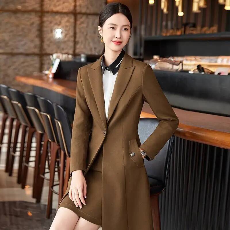 高品質生地 秋冬 フォーマル エレガントスタイル ミドル丈  - Women Formal Wear For Interview のレビューと価格