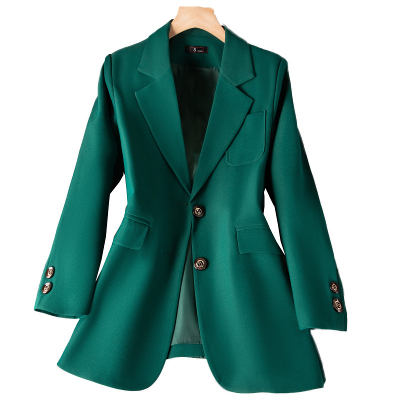 女性用長袖シングルブレストジャケット,フォーマルコート,青, - Women'S Office Formal Wear For Ladies のレビューと価格