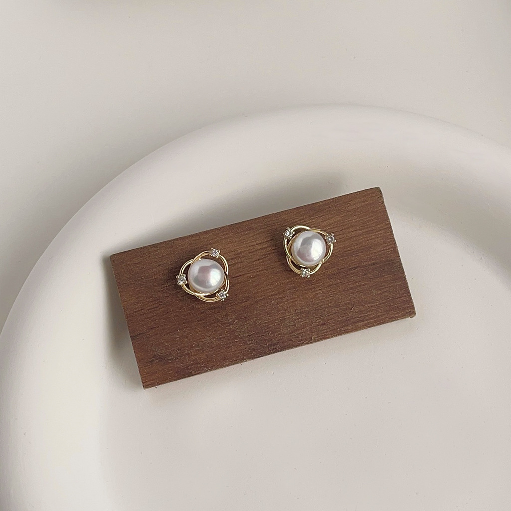 DIY アクセサリー個性的な小さな淡水パールスタッドイヤリン - Pearl Earring Stud のレビューと価格