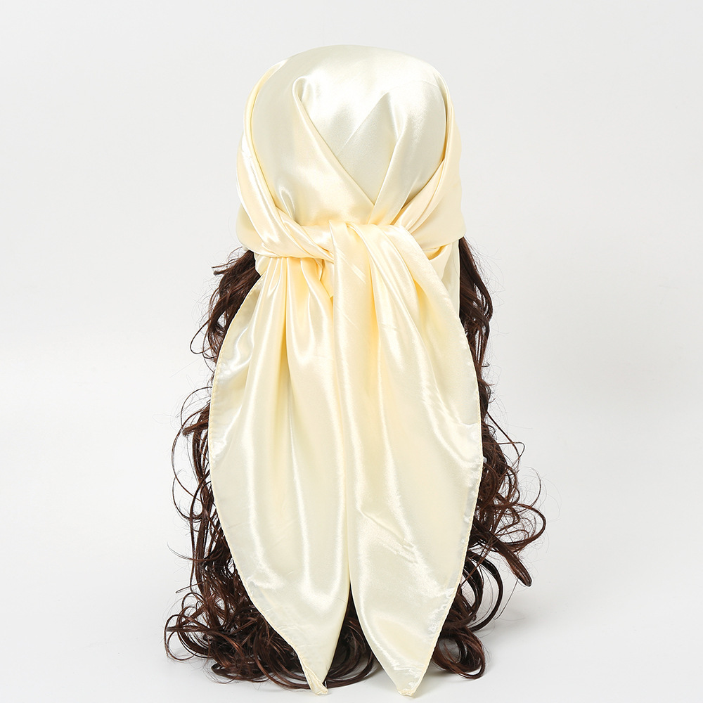 90 センチメートル無地ネッカチーフヒジャーブスカーフ女性の - Scarf Silk Neck のレビューと価格