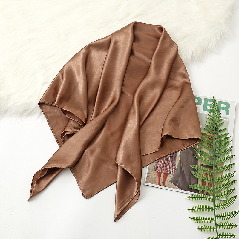 90 センチメートル無地ネッカチーフヒジャーブスカーフ女性の - Scarf Silk Neck のレビューと価格